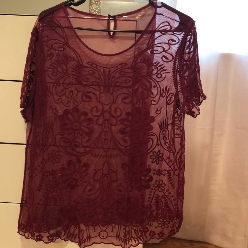 🎈B1G1🎈 Mesh embroidered top